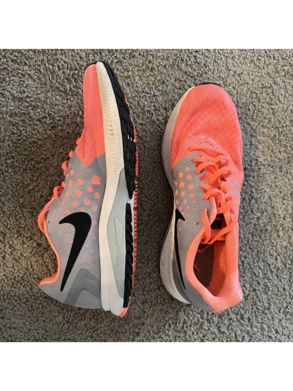 Nike Running Womens 9.5 Zoom Span Sneakers Colorful Neon Hi Visibility Shoes EUC